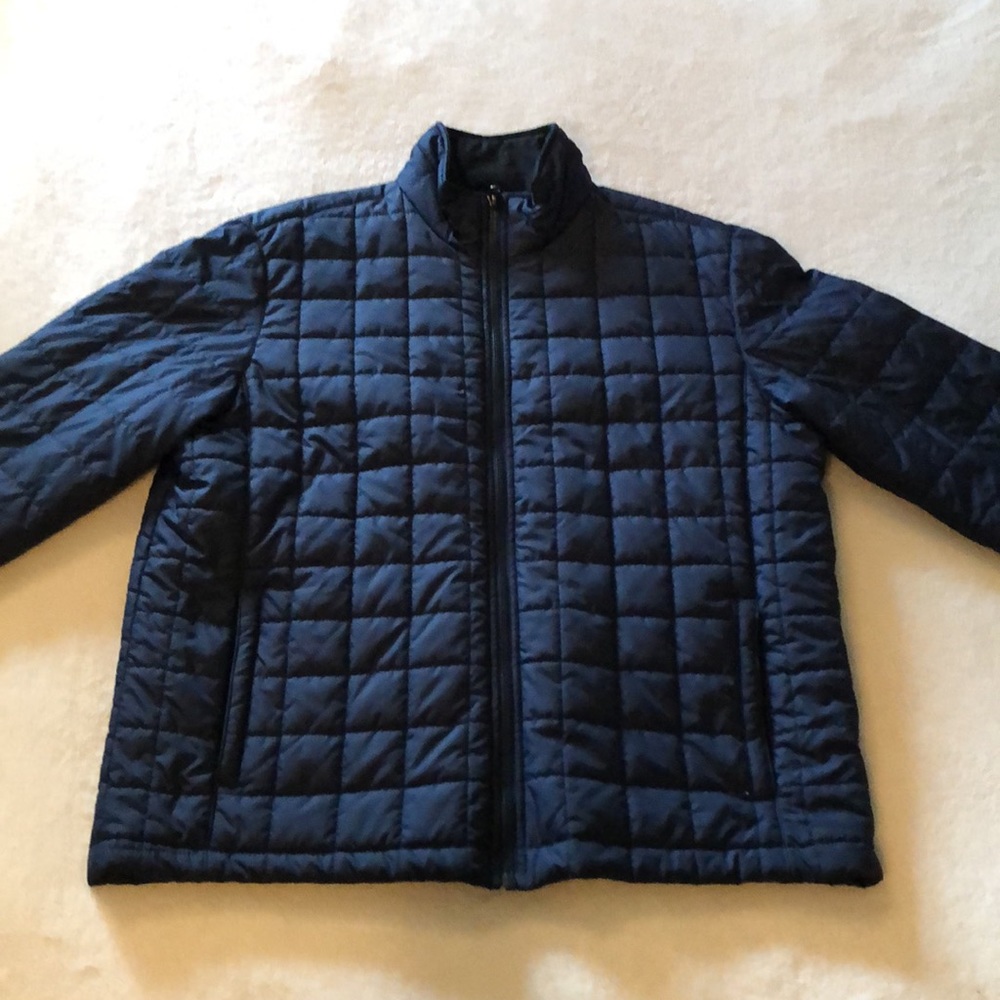 Lands End Navy Blue Liner Zip Jacket L